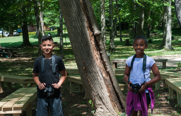 Students happy to be outside photographing their surroundings!