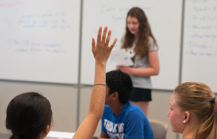 During counterpoint arguments, students can ask the speaker questions.